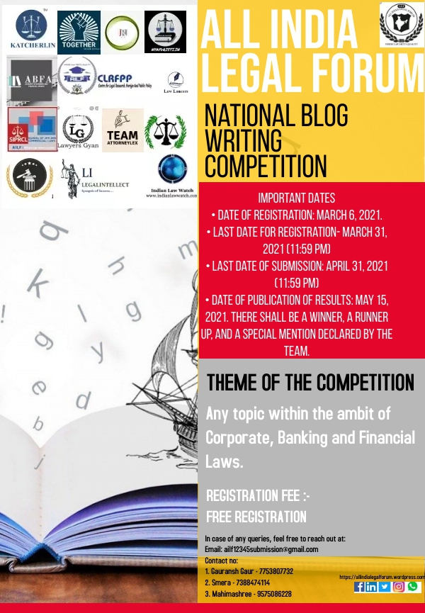 All India Legal Forum - Blog Writing Competition