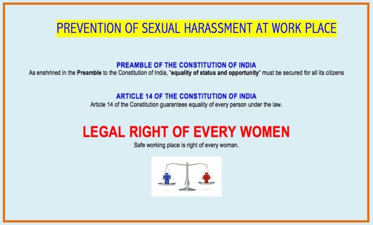 Prevention of Sexual Harassment at Work Place