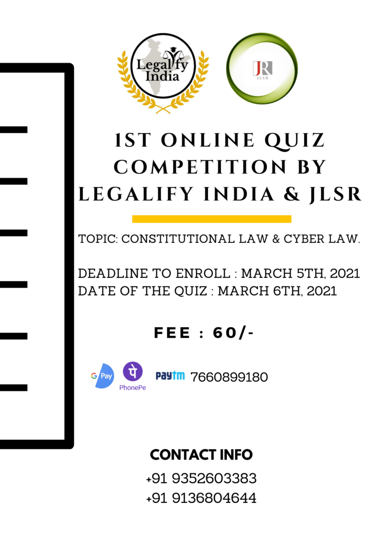 Online Quiz on Constitutional Law and Cyber Law