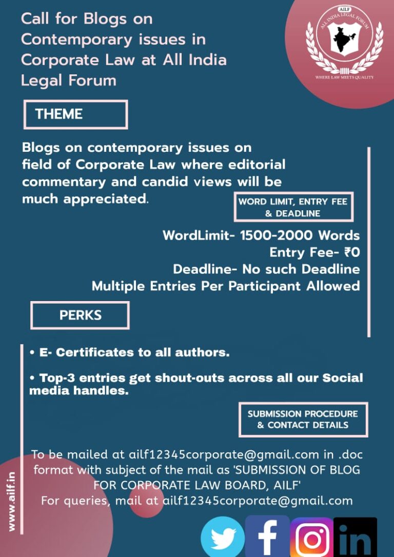 Call for Blogs - Corporate Law Board