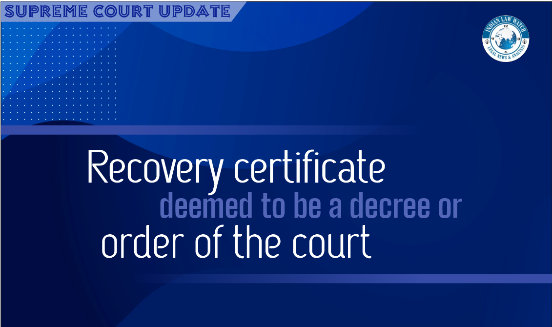 recovery certificate