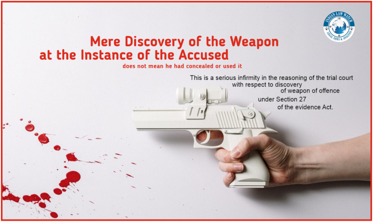 Discovery of Weapon of offence
