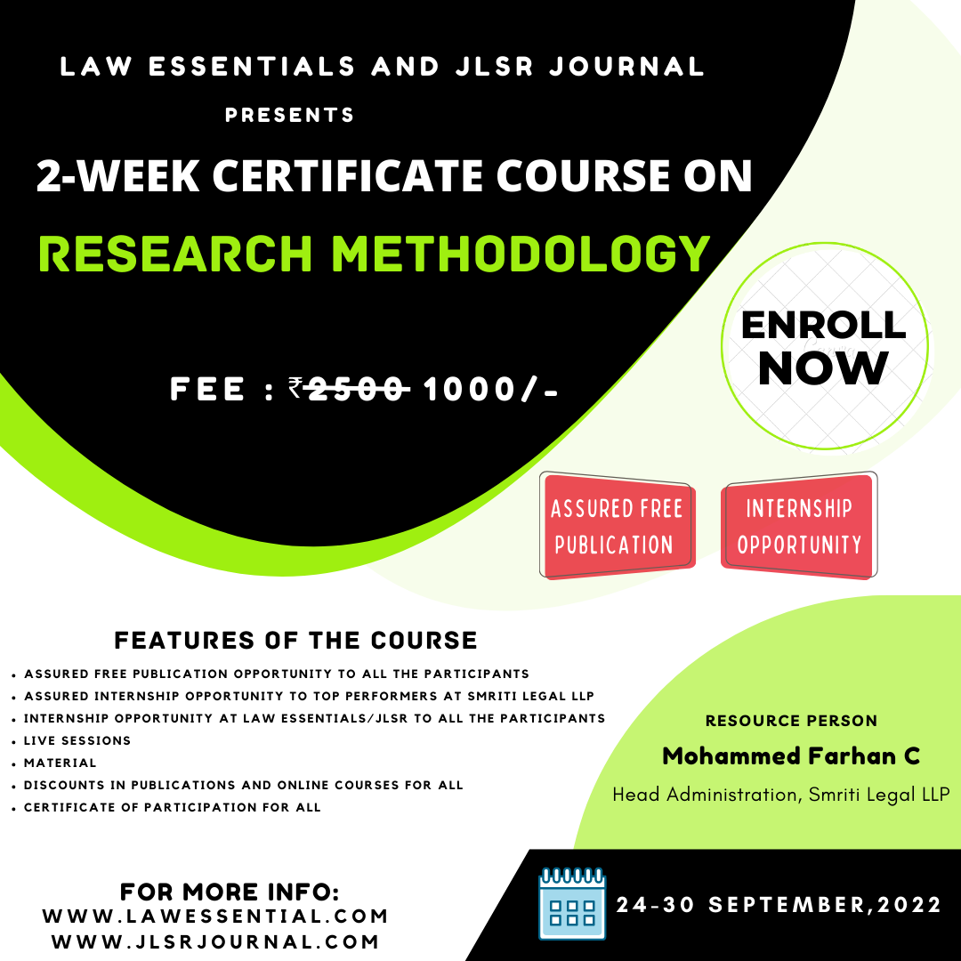 Online Certificate on Research Methodology