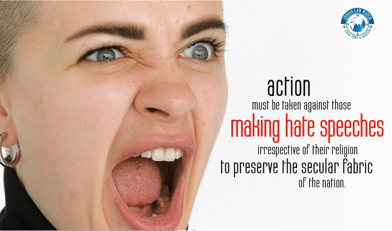 Take suo motu action against hate speech cases