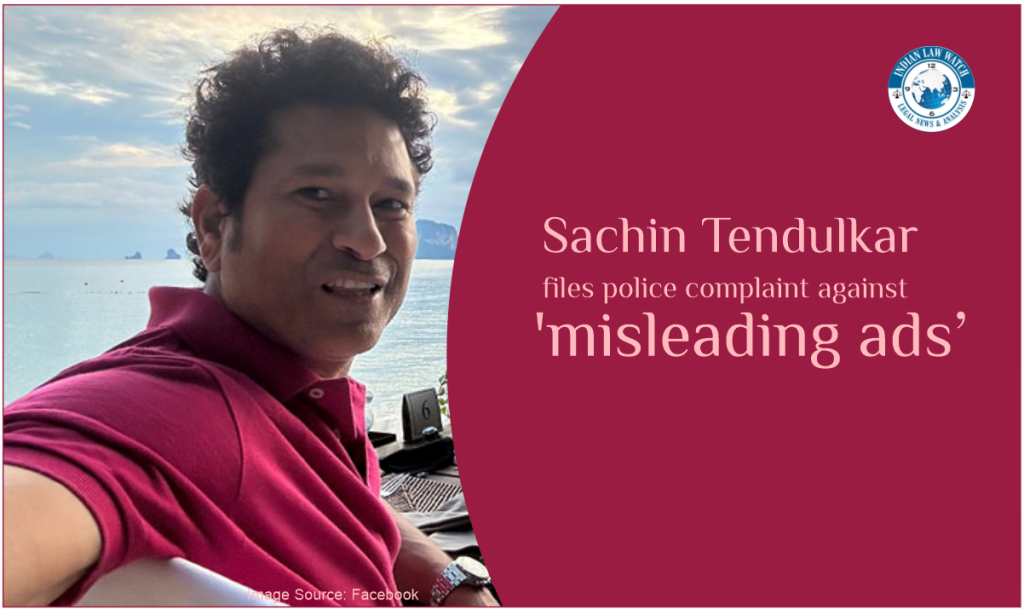 Sachin Tendulkar files complaint against 'misleading ads'